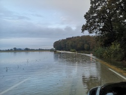 Poplavljena cesta - Malence (Foto: Ž. Š.)
