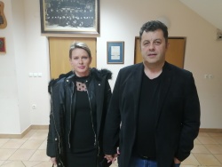 V štabu Franca Glušiča takoj po zaprtju volišč - na sliki s partnerko Selmo (Foto: Rok Nose)