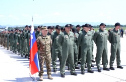 V Vojašnici Jerneja Molana v Cerkljah ob Krki je bil danes slovesni postroj udeležencev mednarodne vojaške vaje  Jadranski udar 2023.