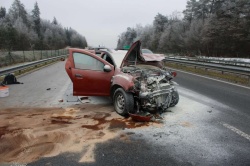 Posledice današnje nesreče na dolenjski avtocesti (Fotografije: PGE Krško)