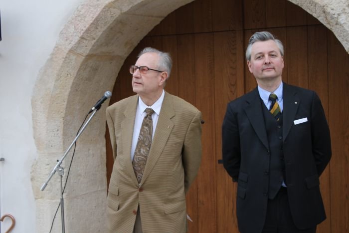 Valvasorjeva potomca. Šestkratni pravnuk Egon Ehrlich (levo) in devetkratni pravnuk Franz Alfons Mahnert.