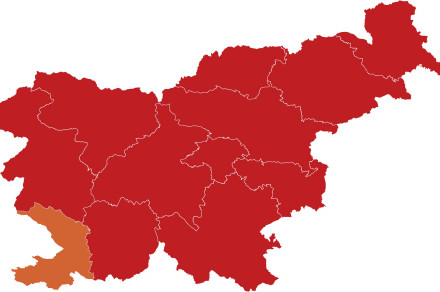 Večina regij v Sloveniji je rdečih (foto: MZRS)