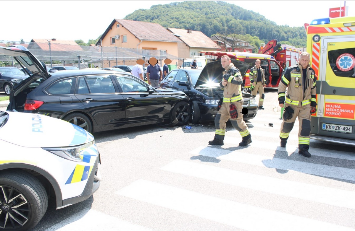 Prometna nesreča na krškem Vidmu (Foto: PGE Krško)