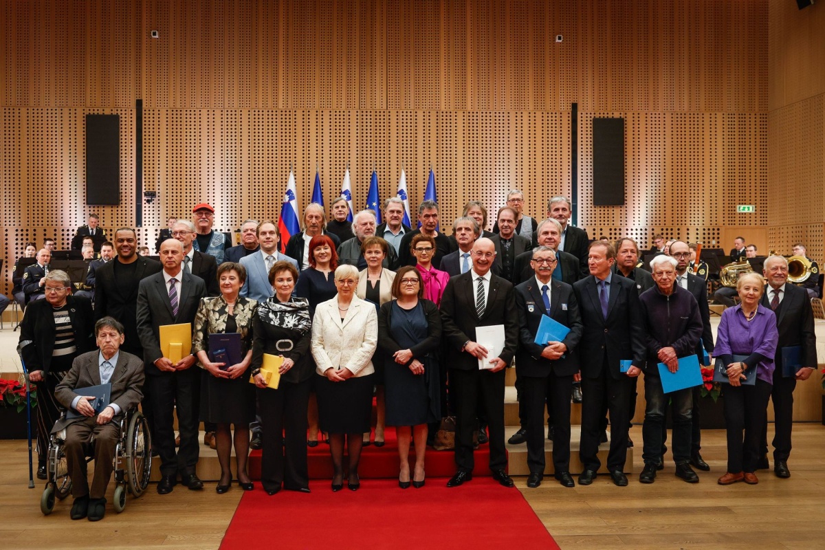 Prejemniki odlikovanj (Foto: Anže Malovrh/STA)