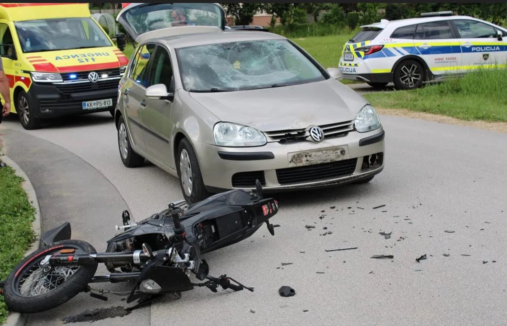 Nesreča 15-letnega motorista (Foto: PGE Krško)