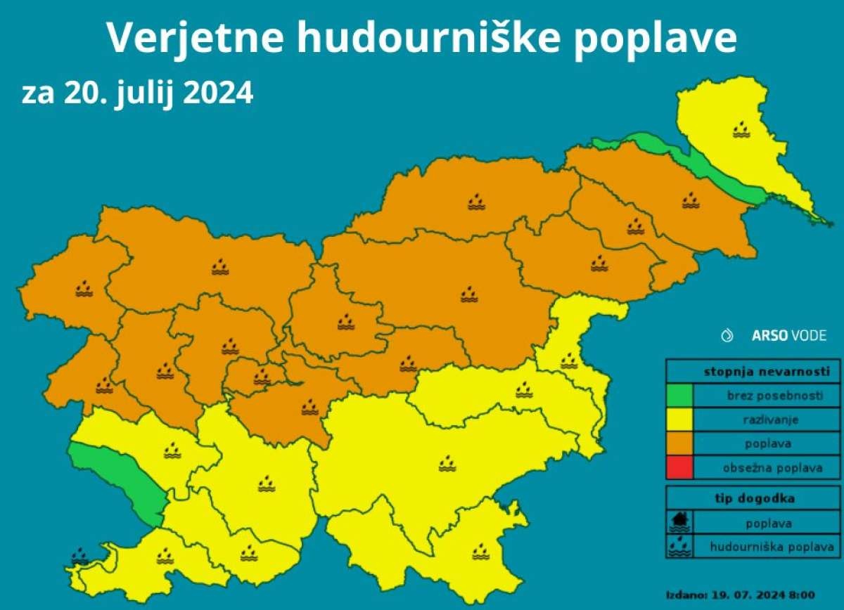 Oranžni alarm, »situacija je potencialno nevarna«