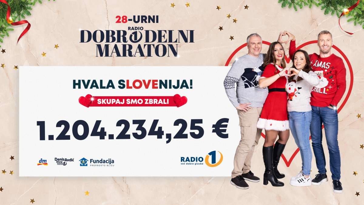 Dobrodelni maraton: Skupaj zbrali več kot milijon