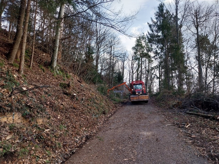 Obsekovanje na cestnem odseku Loka–Radež (Foto: Občina Sevnica)