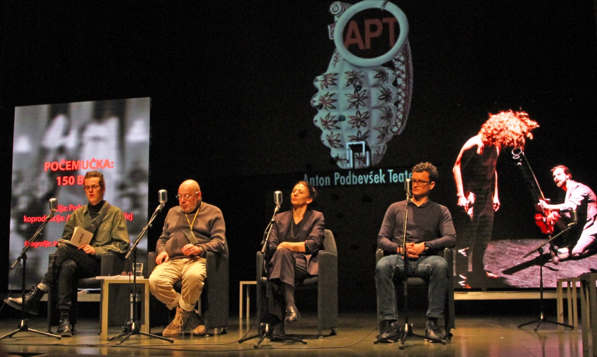 Štiri letošnje premiere APT so predstavili režiserji Aljoša Lovrić Krapež, Matjaž Berger, Sara Nešković Peršin in Juš Zidar. (Foto: I. V.)